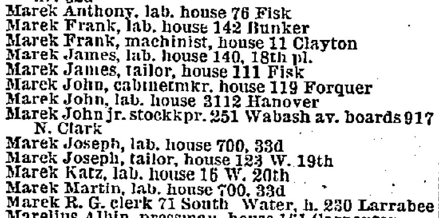 1880 City Directory - MAREK
